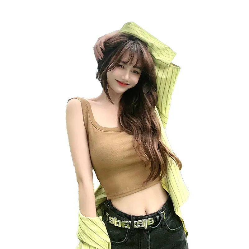 Kaka Sports Camisole Women's Inner and Outer Wear Anti-running Light Belt Chest Pad Large U-shaped Beautiful Back Base Long and Short Version