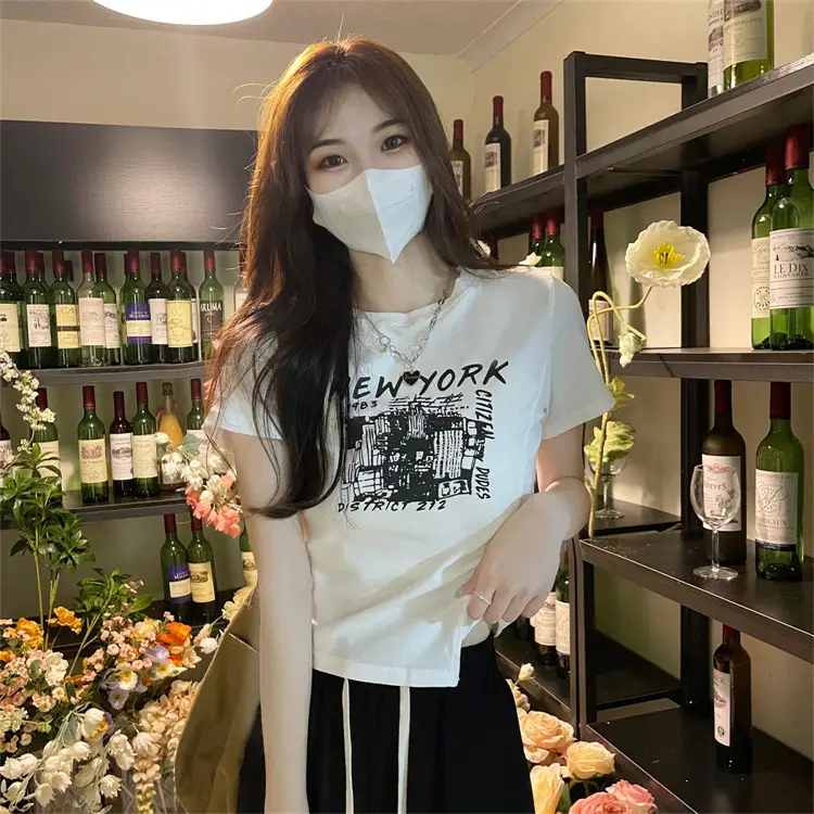 Women Grey Graphic T-Shirt Short Sleeve Summer 2025 — feature 5