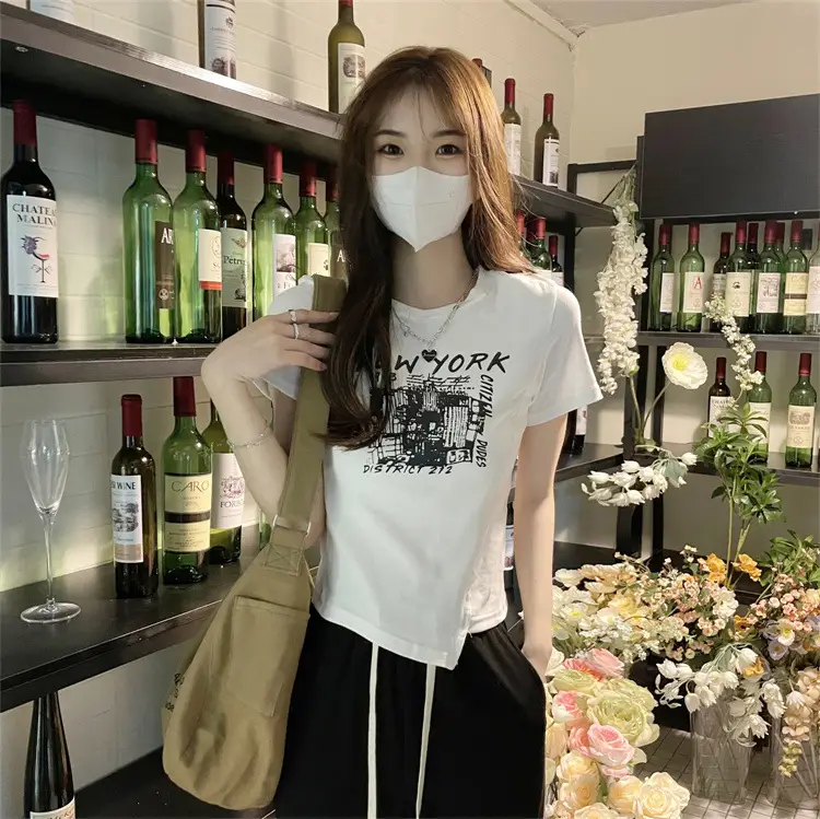 Women Grey Graphic T-Shirt Short Sleeve Summer 2025 — feature 9