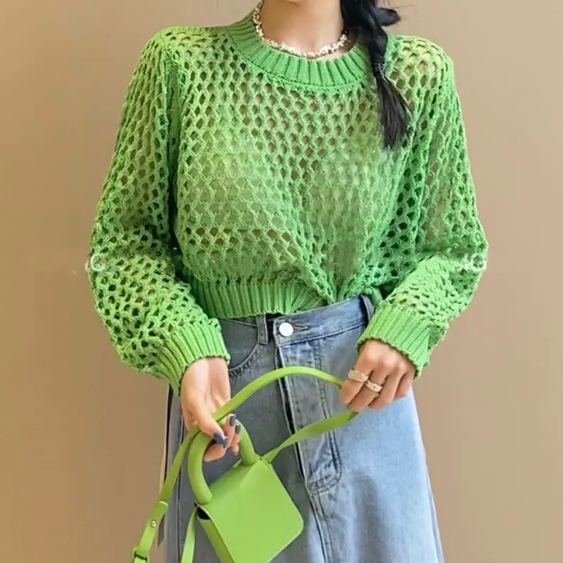 Black Cut Out Knit Long Sleeve Women's Top 2024 - Image 8