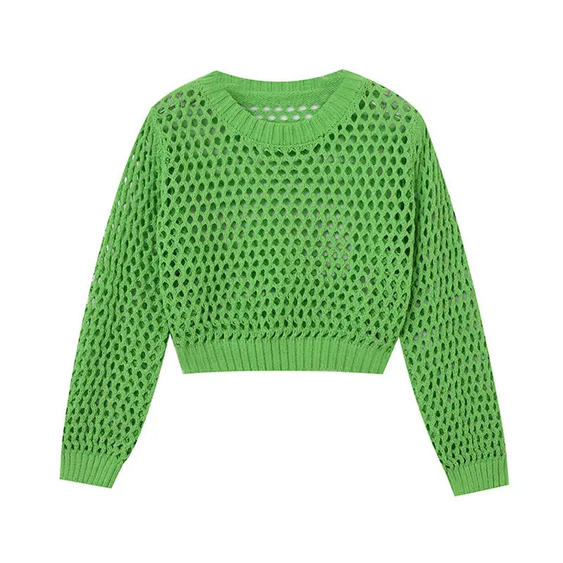 Black Cut Out Knit Long Sleeve Women's Top 2024 - Image 2
