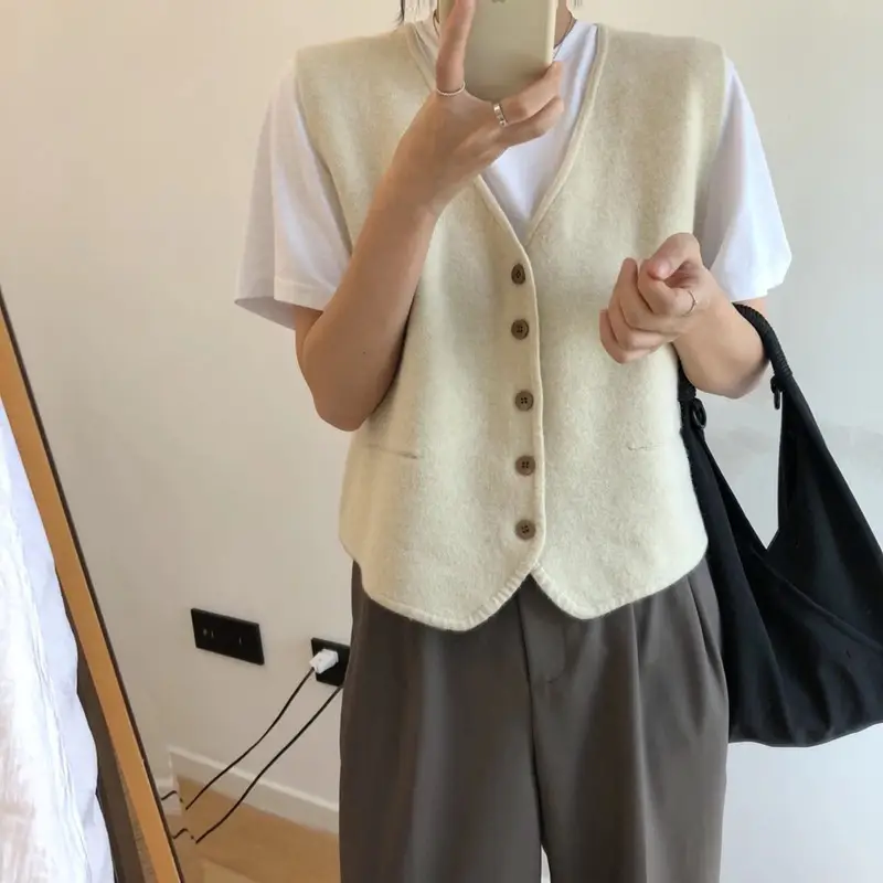 Japanese Style Knitted Vest for Women 2025 New Autumn - Image 2