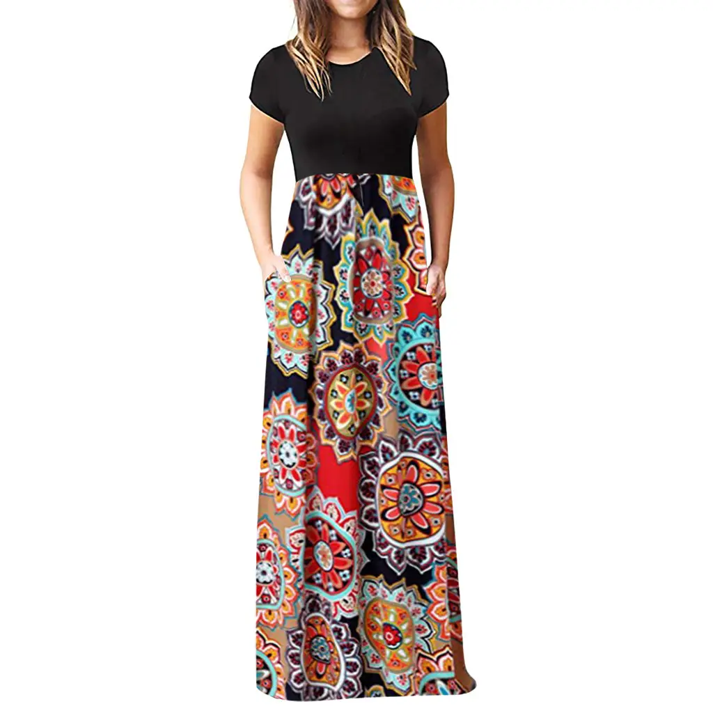 Black Floral Print Long Sleeve Dress for Women - Image 10