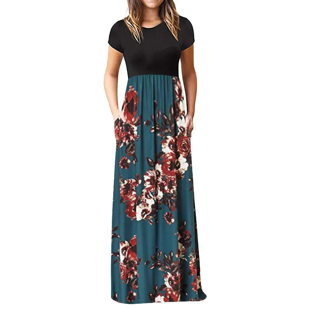 Black Floral Print Long Sleeve Dress for Women - Image 2