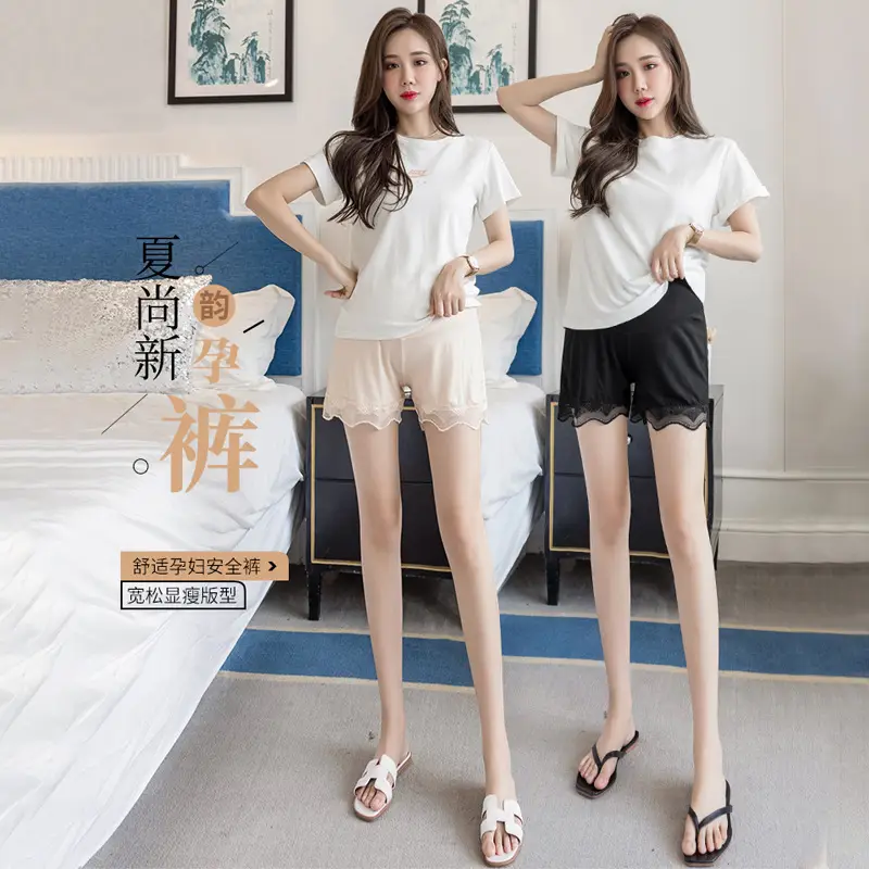 Black Lace Shorts for Pregnant Women Anti-Walking Safety - Image 9