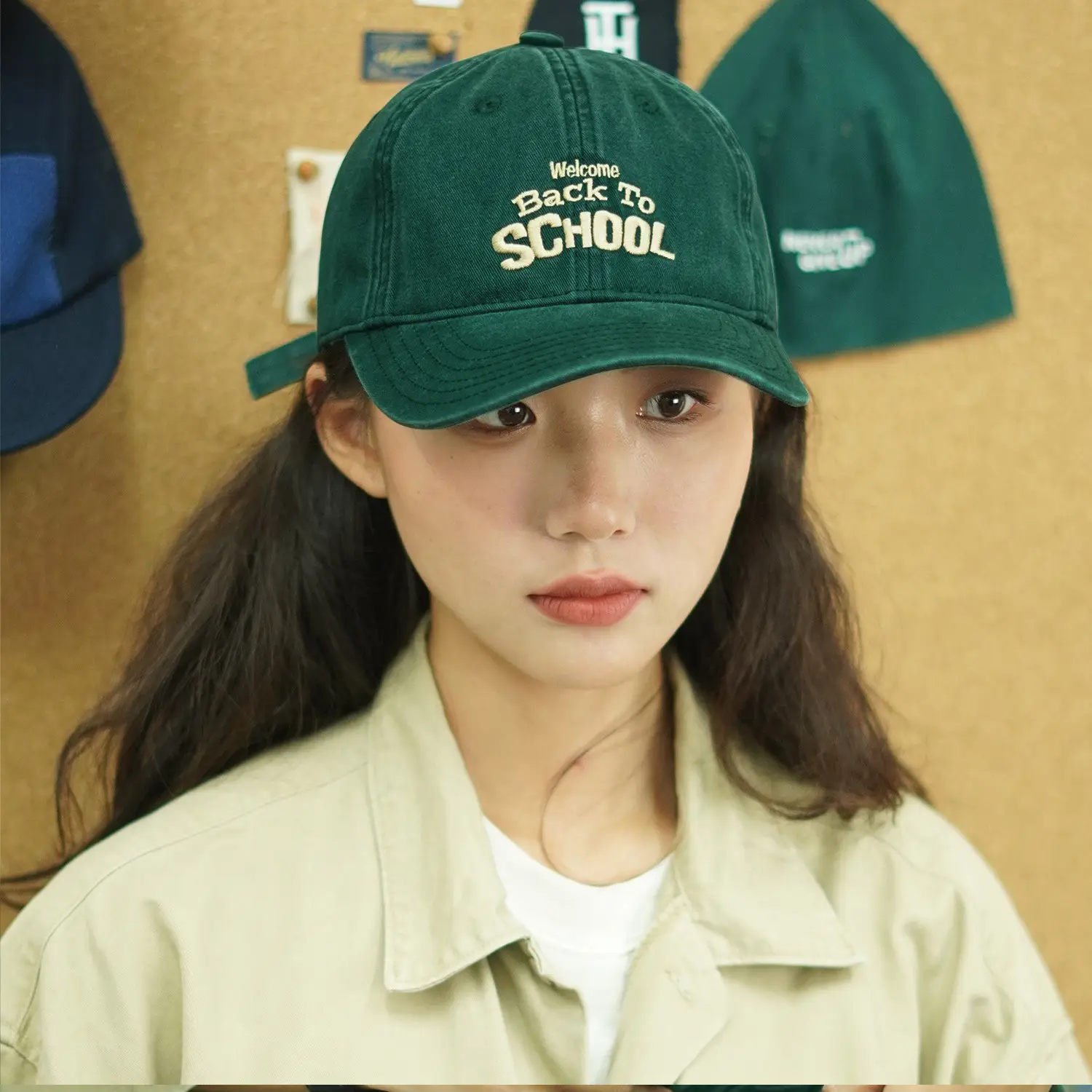 Japanese Style Green Cap Women Summer Sunscreen Baseball Cap