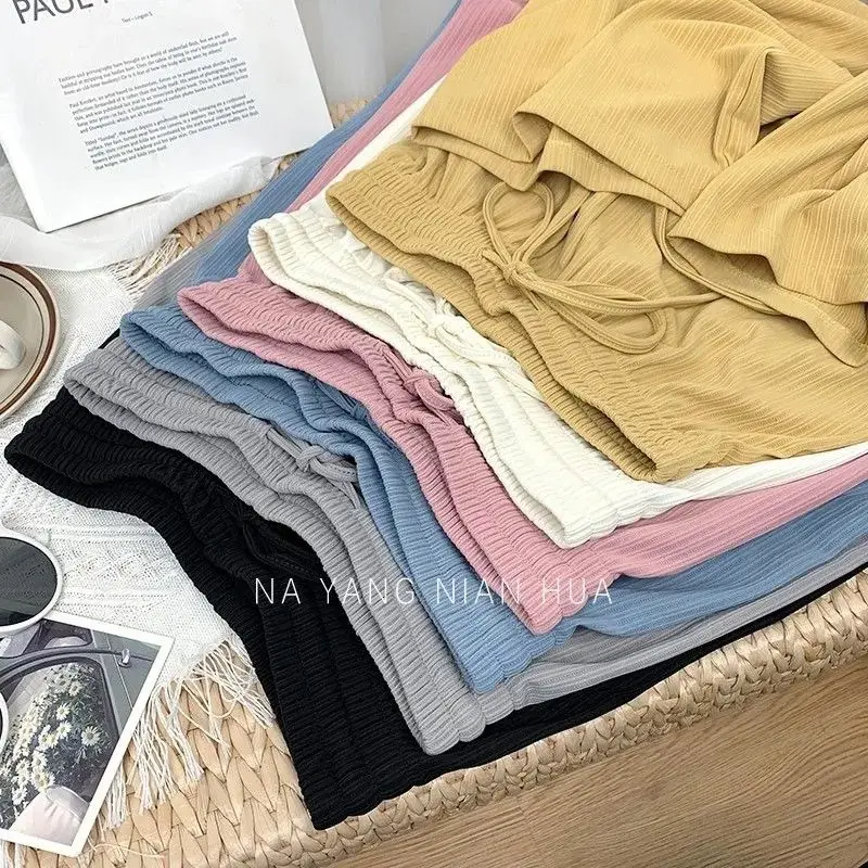Women Wide Leg Pants Autumn Winter Draped Macaron Style - Image 7