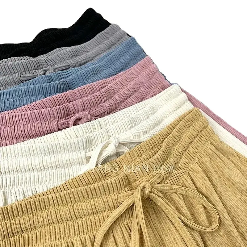 Women Wide Leg Pants Autumn Winter Draped Macaron Style - Image 9