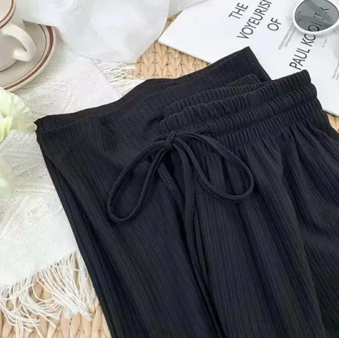 Women Wide Leg Pants Autumn Winter Draped Macaron Style - Image 2