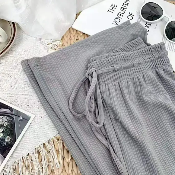 Women Wide Leg Pants Autumn Winter Draped Macaron Style - Image 3