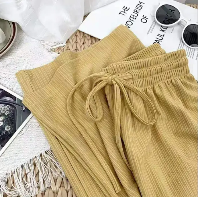 Women Wide Leg Pants Autumn Winter Draped Macaron Style - Image 4