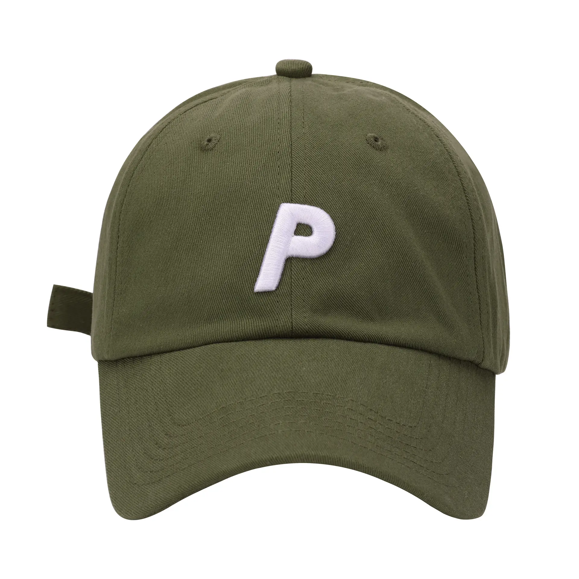 Women Olive Green P Cap with Adjustable Strap - Image 4