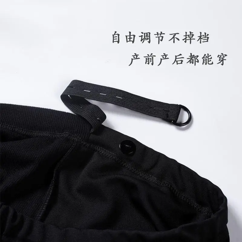 Women's Black Maternity Shorts 2023 Loose Casual Sports - Image 5