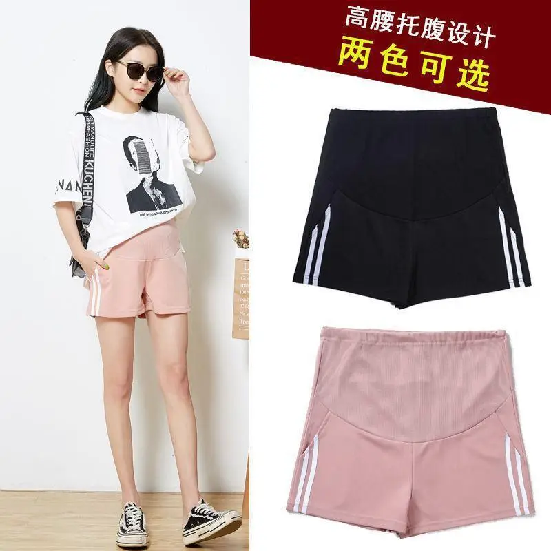 Women's Black Maternity Shorts 2023 Loose Casual Sports - Image 6
