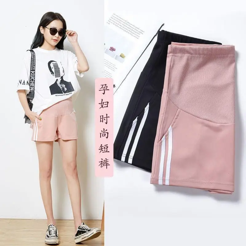 Women's Black Maternity Shorts 2023 Loose Casual Sports - Image 7