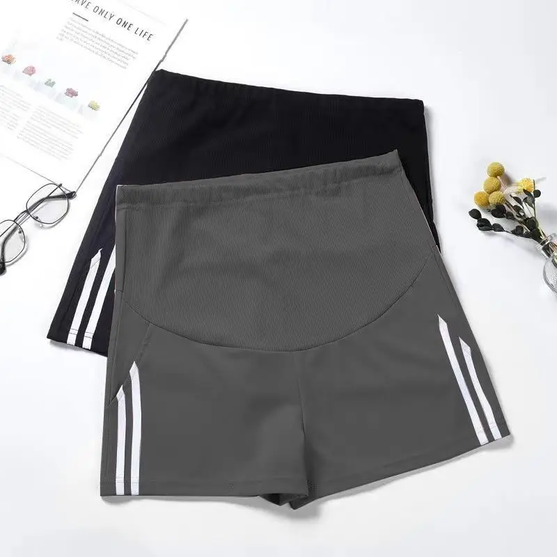 Women's Black Maternity Shorts 2023 Loose Casual Sports - Image 3