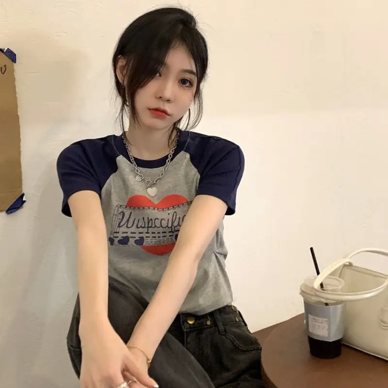 Women Muscular Printed T-Shirt Short Sleeve Summer 2025 - Image 4
