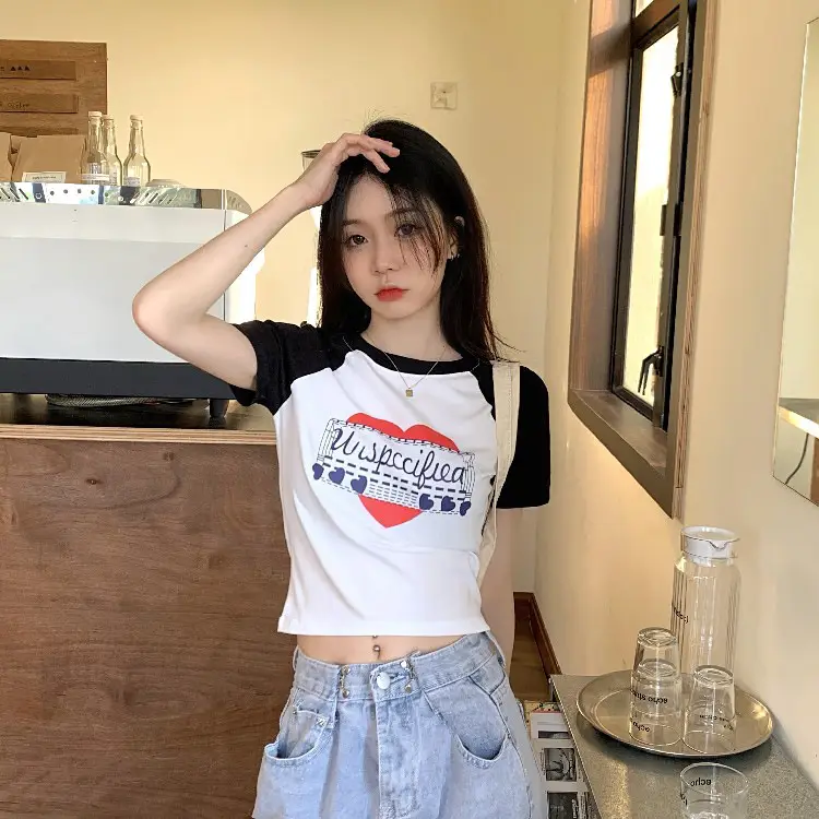 Women Muscular Printed T-Shirt Short Sleeve Summer 2025 - Image 5