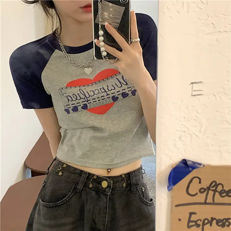 Women Muscular Printed T-Shirt Short Sleeve Summer 2025 - Image 6