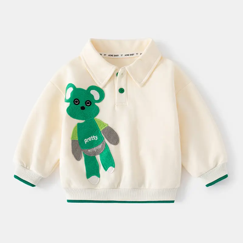 Boys Navy Hoodie with Green Trim 2023 Spring - Image 6