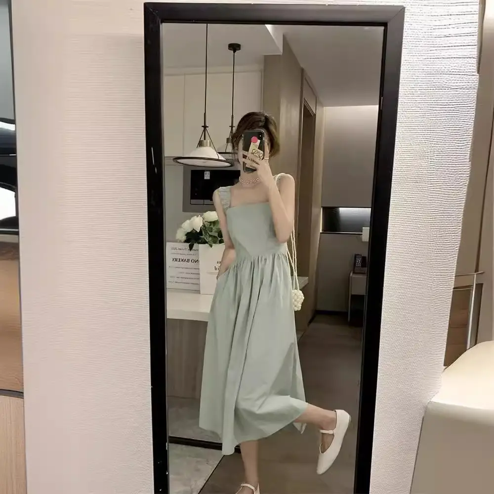 White French Dress Women Summer 2025 Mid-Length Waist Slimming Look - Image 6