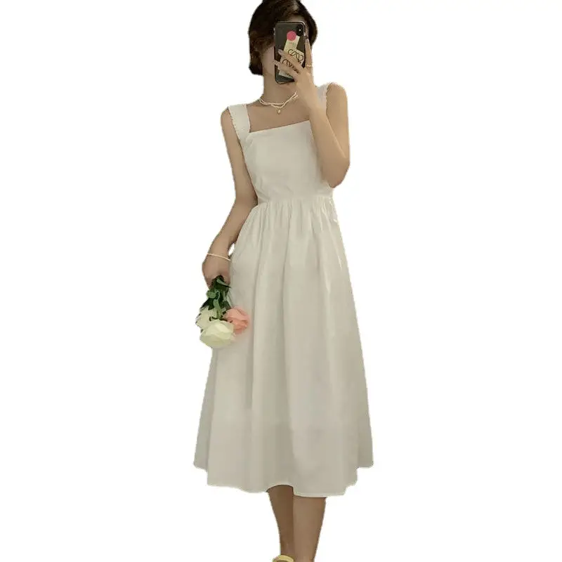 White French Dress Women Summer 2025 Mid-Length Waist Slimming Look - Image 8