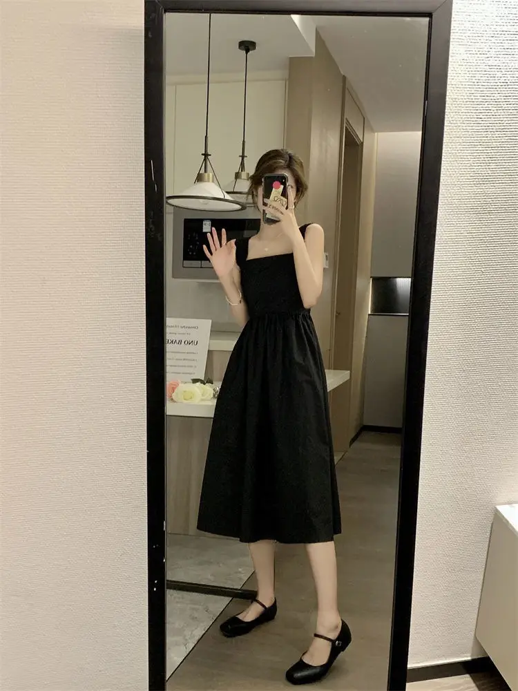 White French Dress Women Summer 2025 Mid-Length Waist Slimming Look — feature 20