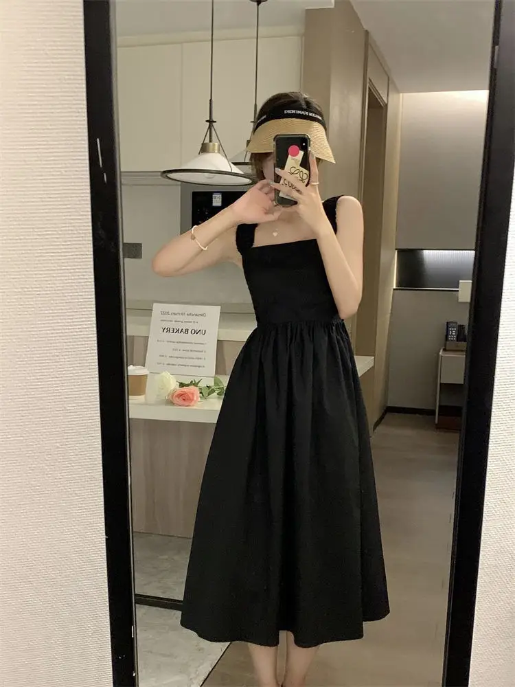 White French Dress Women Summer 2025 Mid-Length Waist Slimming Look — feature 24