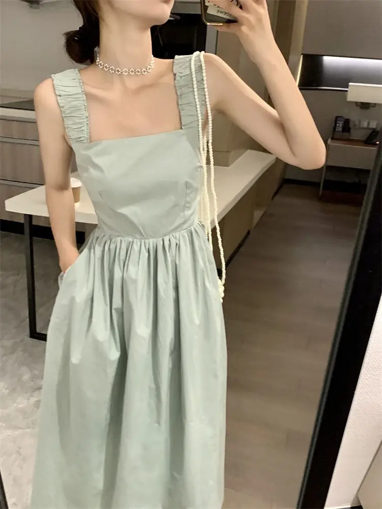 White French Dress Women Summer 2025 Mid-Length Waist Slimming Look — feature 27