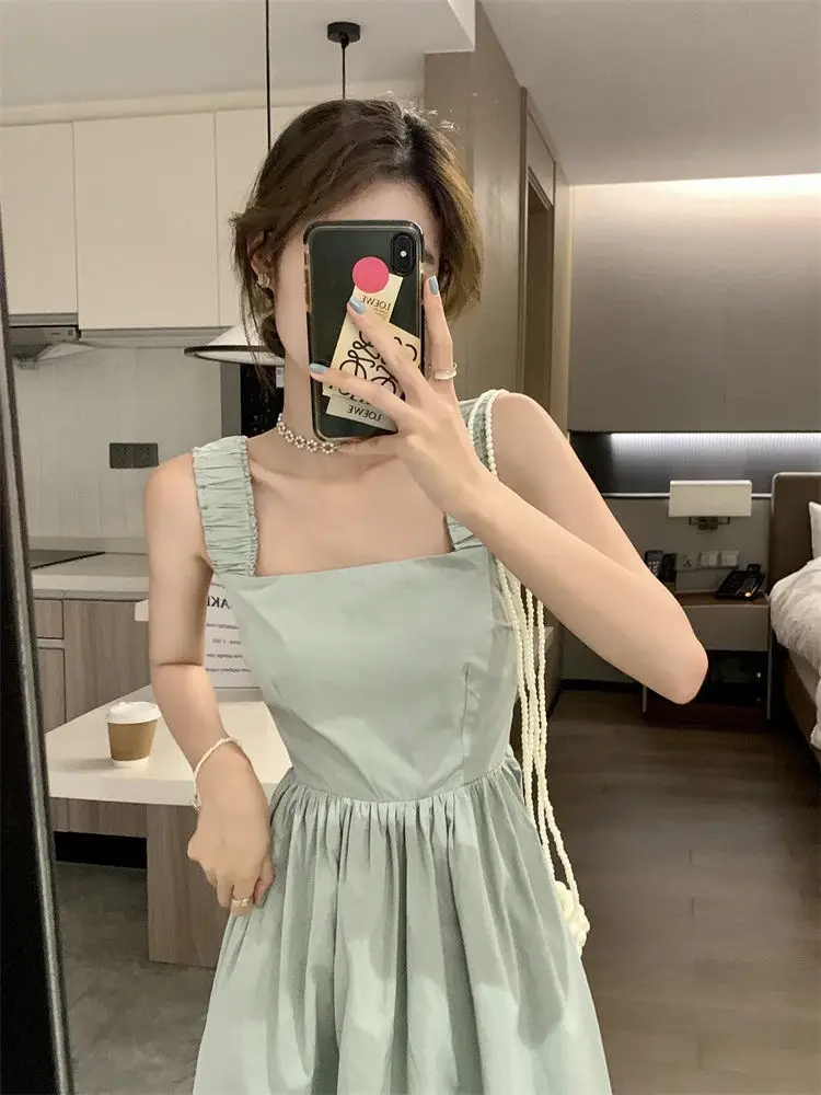 White French Dress Women Summer 2025 Mid-Length Waist Slimming Look — feature 28