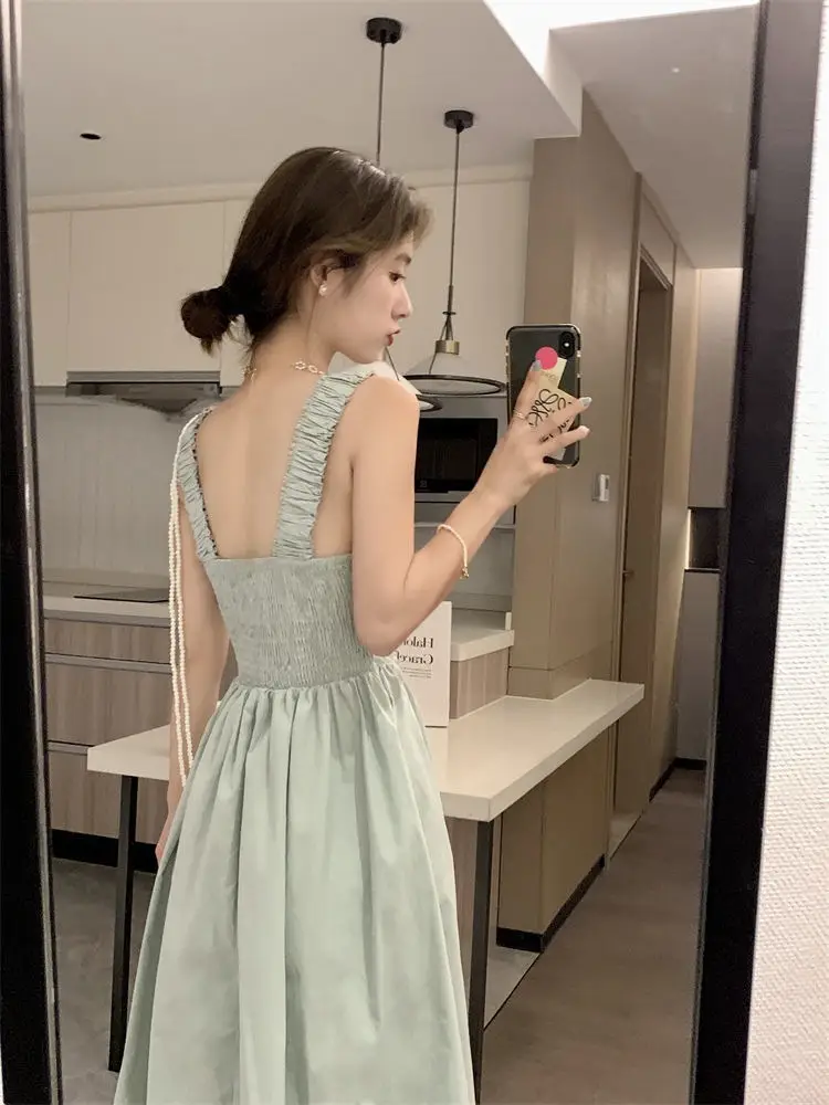 White French Dress Women Summer 2025 Mid-Length Waist Slimming Look — feature 29