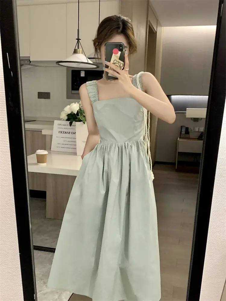 White French Dress Women Summer 2025 Mid-Length Waist Slimming Look — feature 30