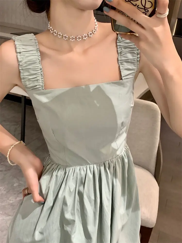 White French Dress Women Summer 2025 Mid-Length Waist Slimming Look — feature 31