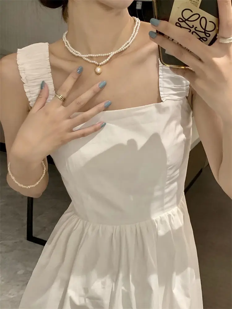 White French Dress Women Summer 2025 Mid-Length Waist Slimming Look — feature 37