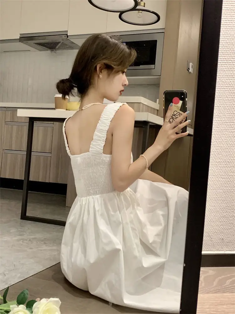 White French Dress Women Summer 2025 Mid-Length Waist Slimming Look — feature 41