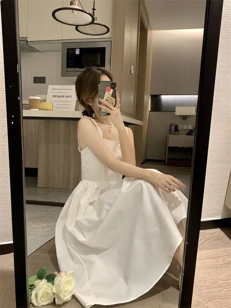 White French Dress Women Summer 2025 Mid-Length Waist Slimming Look — feature 42