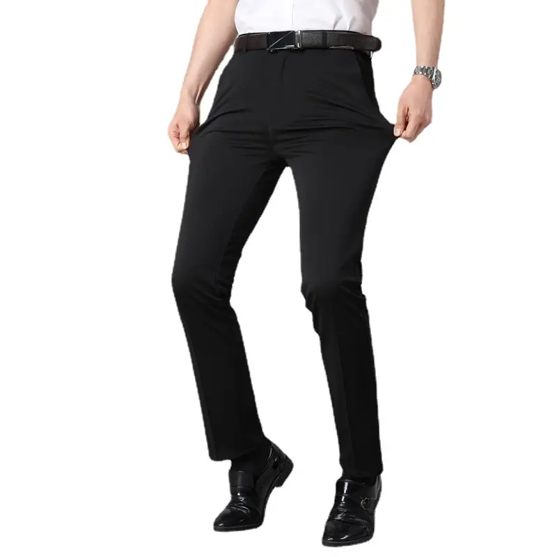 Men Navy Blue Velvet Padded Stretch Pants - Image 75
