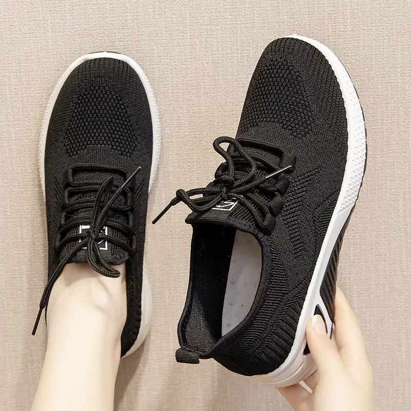 Women Fly-Weave Casual Sneakers White 2025 - Image 6