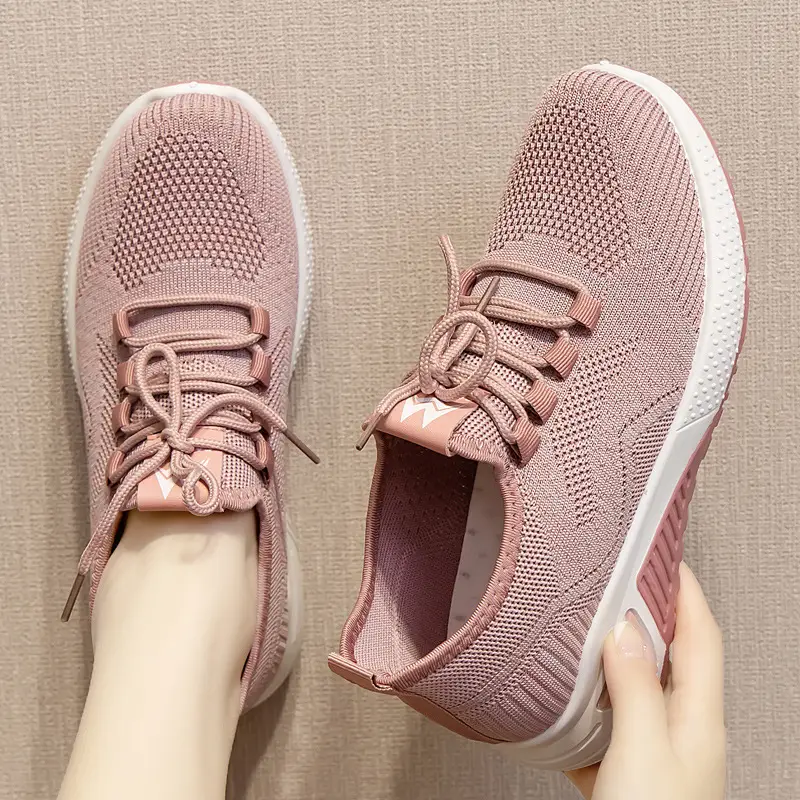 Women Fly-Weave Casual Sneakers White 2025 - Image 7
