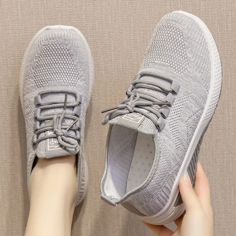 Women Fly-Weave Casual Sneakers White 2025 - Image 8