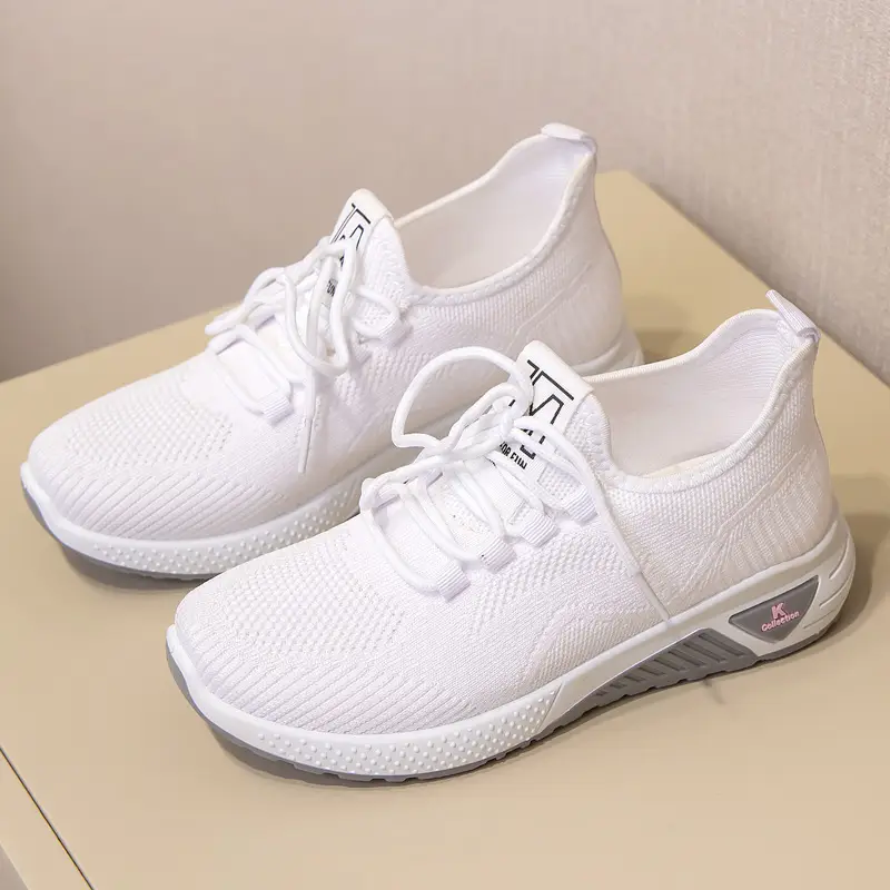 Women Fly-Weave Casual Sneakers White 2025 - Image 2