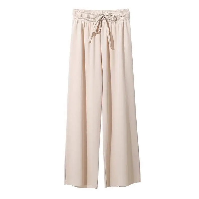 Women Ice Silk High Waist Draped Pants Summer - Image 19