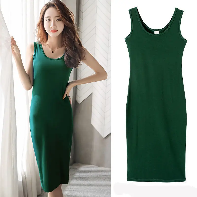 Red Long Sleeve Vest Bottoming Dress Plus Size Women - Image 7