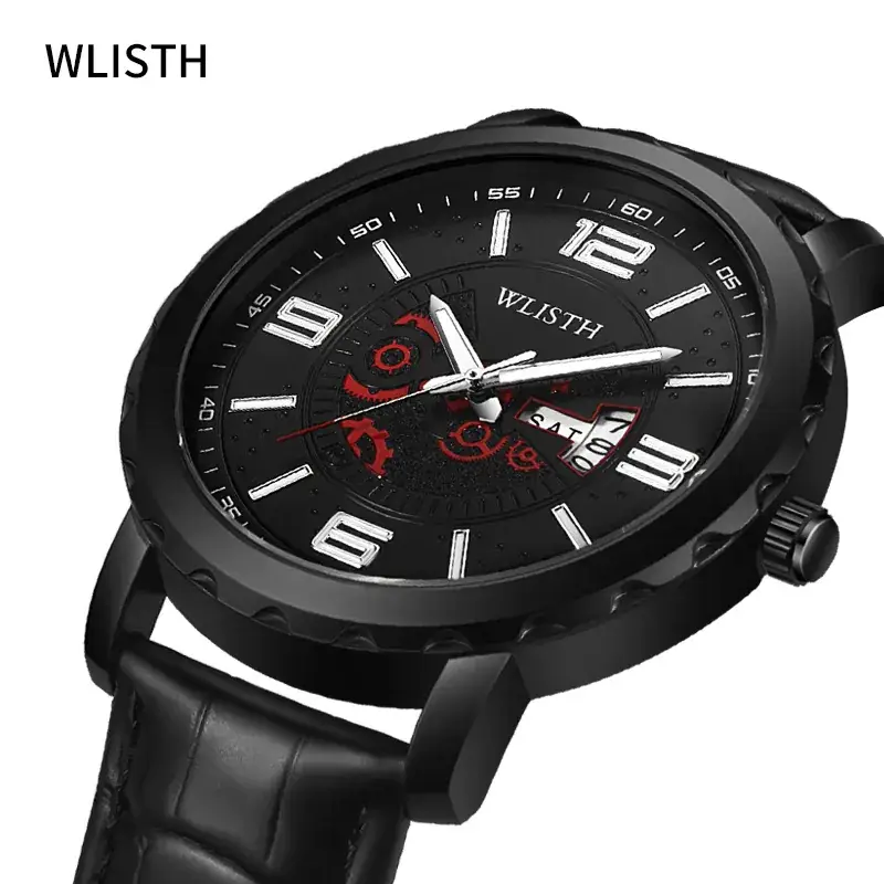 Men's Waterproof Quartz Watch 5911 Black 53g - Image 4
