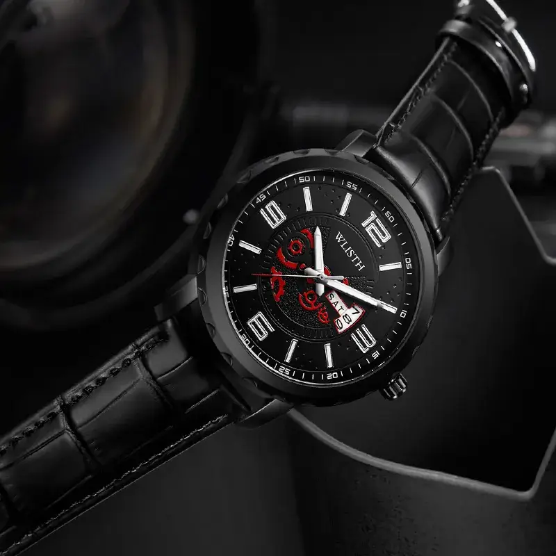 Men's Waterproof Quartz Watch 5911 Black 53g - Image 6