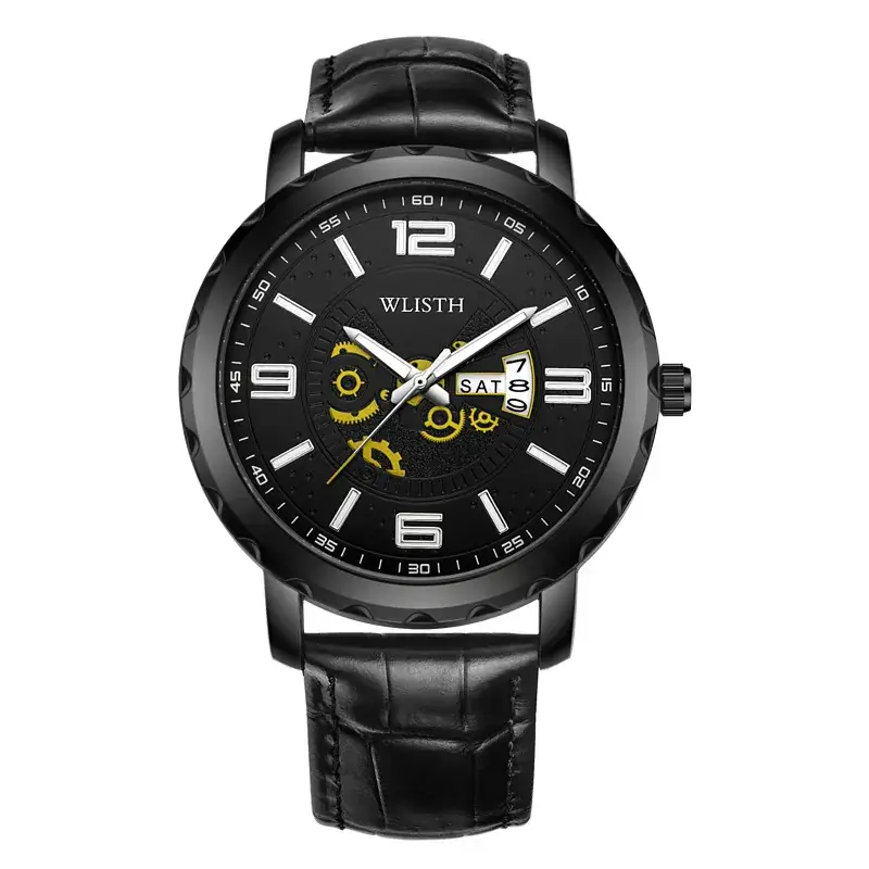Men's Waterproof Quartz Watch 5911 Black 53g - Image 2