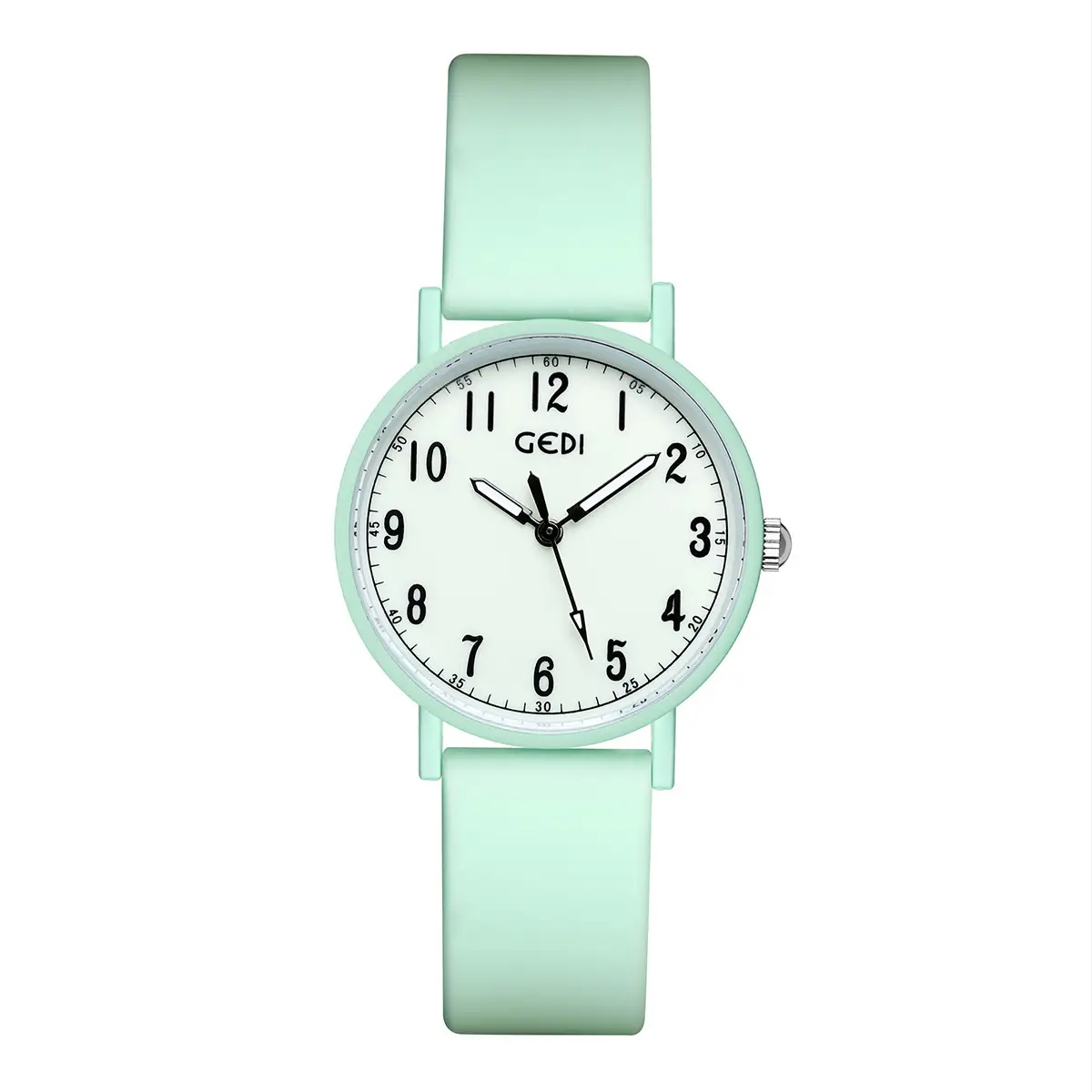Goldie Silicone Student Watch Mint Green Waterproof Quartz - Image 12