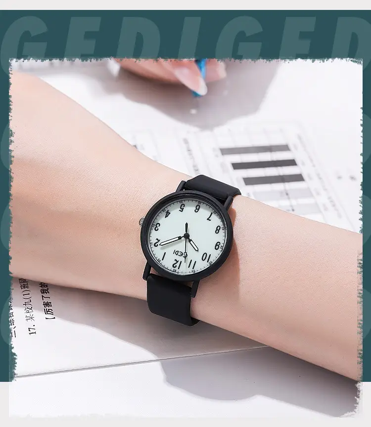 Goldie Silicone Student Watch Mint Green Waterproof Quartz — feature 10