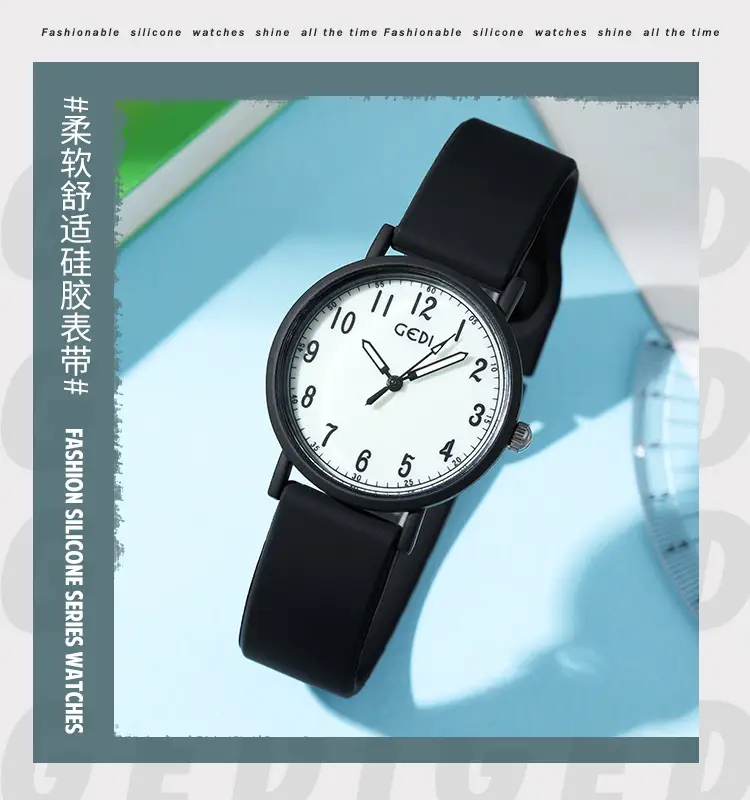 Goldie Silicone Student Watch Mint Green Waterproof Quartz — feature 11