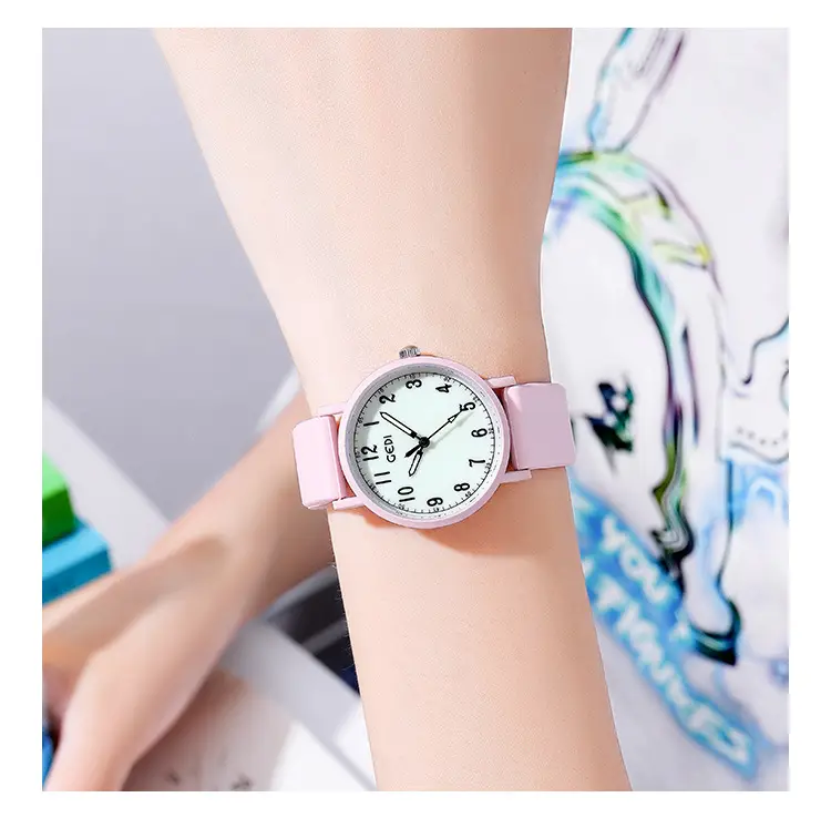 Goldie Silicone Student Watch Mint Green Waterproof Quartz — feature 3